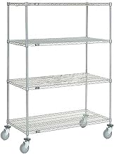 Nexel Chrome Wire Shelf Truck, 48x24x69 1200 Pound Capacity