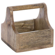 Condiment Caddy Mango Wood - 6"L x 5 3/4"W x 6"H by HUBERT – 6"L x 5 3/4"W x 6"H, Wood, Brown, Model 72588
