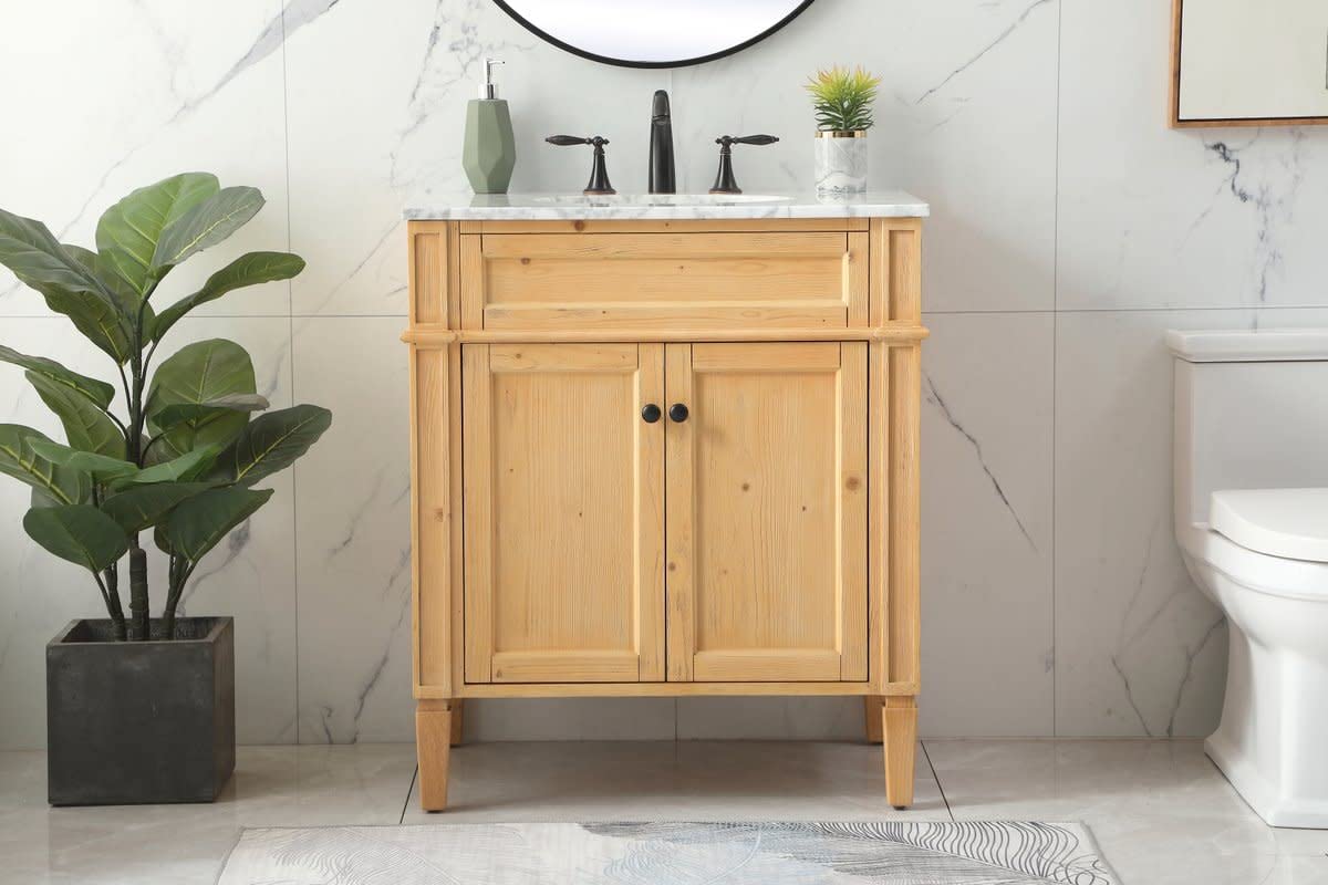 Elegant Decor 30" - Single / White / Contemporary Wheel Care