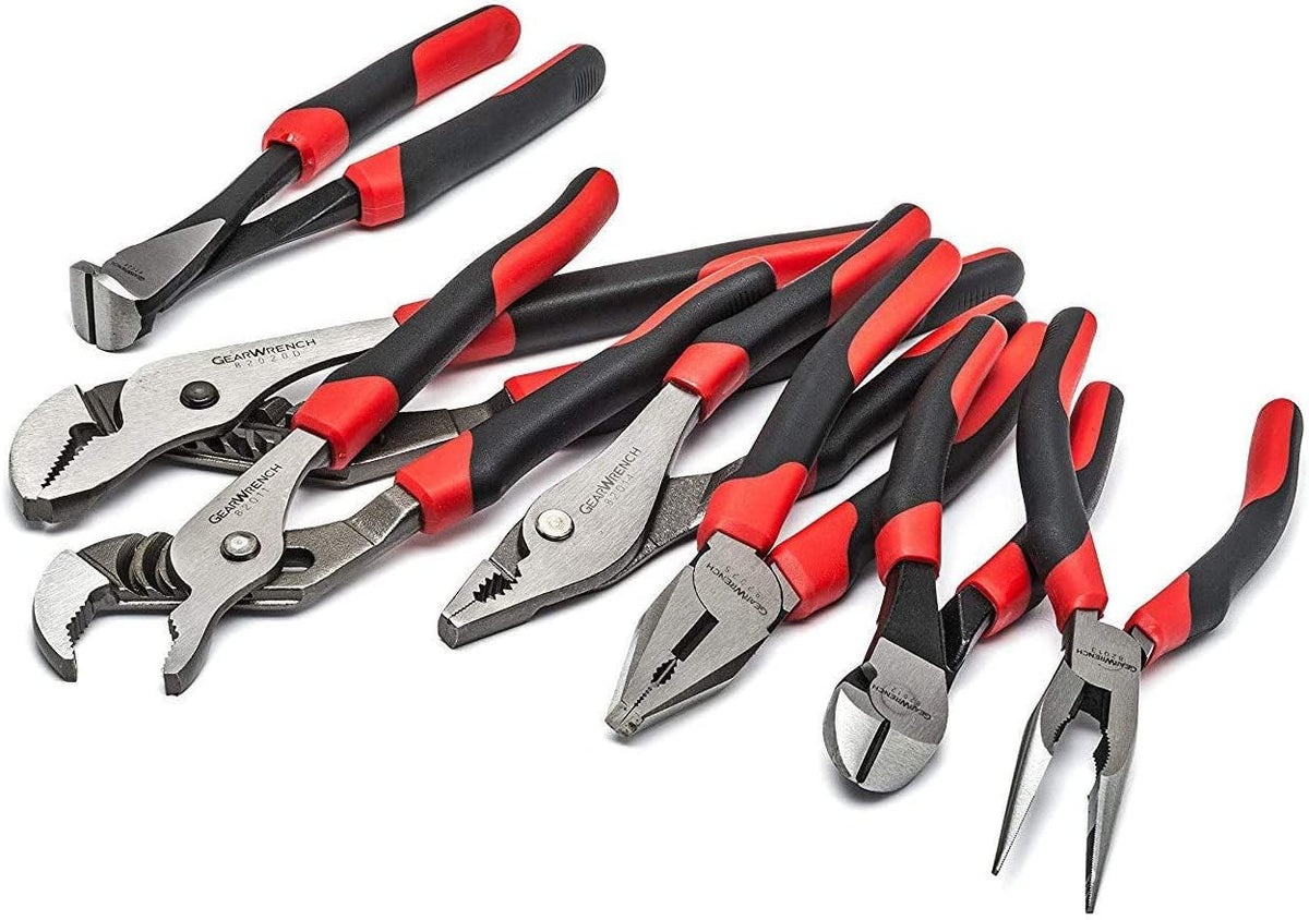 7 Pc. Mixed Plier Set by GearWrench – Alloy Steel, Black & Red, Model 82108
