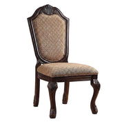 Fabric-Upholstered Rubber Wood Side Chair by Furnifact – Wood, Fabric & Espresso, Pack of 2