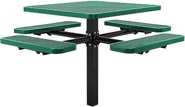 Global Industrial 46" Square Picnic Table, In Ground Mount, Expanded Metal,