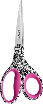 Trendsetter Straight Lace Pattern Scissor by Westcott – 8", Plastic, Multi, Model 16660