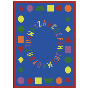 First Lessons Rug by Joy Carpets – 10'9" x 13'2" (Rectangular), Nylon, Blue, Model 1443G-01