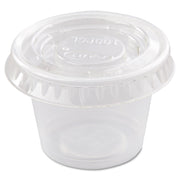 Clear Portion Container Lid - Fits 0.5-1.25 oz (Case of 2500) by SOLO – Small, 0.5 fluid_ounces, Polyethylene Terephthalate, Clear, Pack of 1000