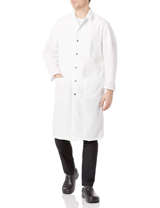 Men's Snap-Front Spun Polyester Butcher Coat by Red Kap – 3X-Large, Polyester, White, Model KS58WH RG 3XL