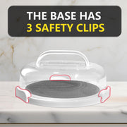 Tmrioplep Pie Carrier with Lid and Handle, 12 Inch, 2 Pack, Grey