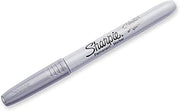 Sharpie Br&s Permanent Marker, Fine Point, Nontoxic, Metallic Silver (39013)