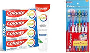 Colgate Total Whitening Toothpaste, 10 Benefits, No Trade-Offs, Freshens Breath & Extra Clean Toothbrush, Soft Toothbrush for Adults, 6 Count (Pack of 1), Packaging May Vary