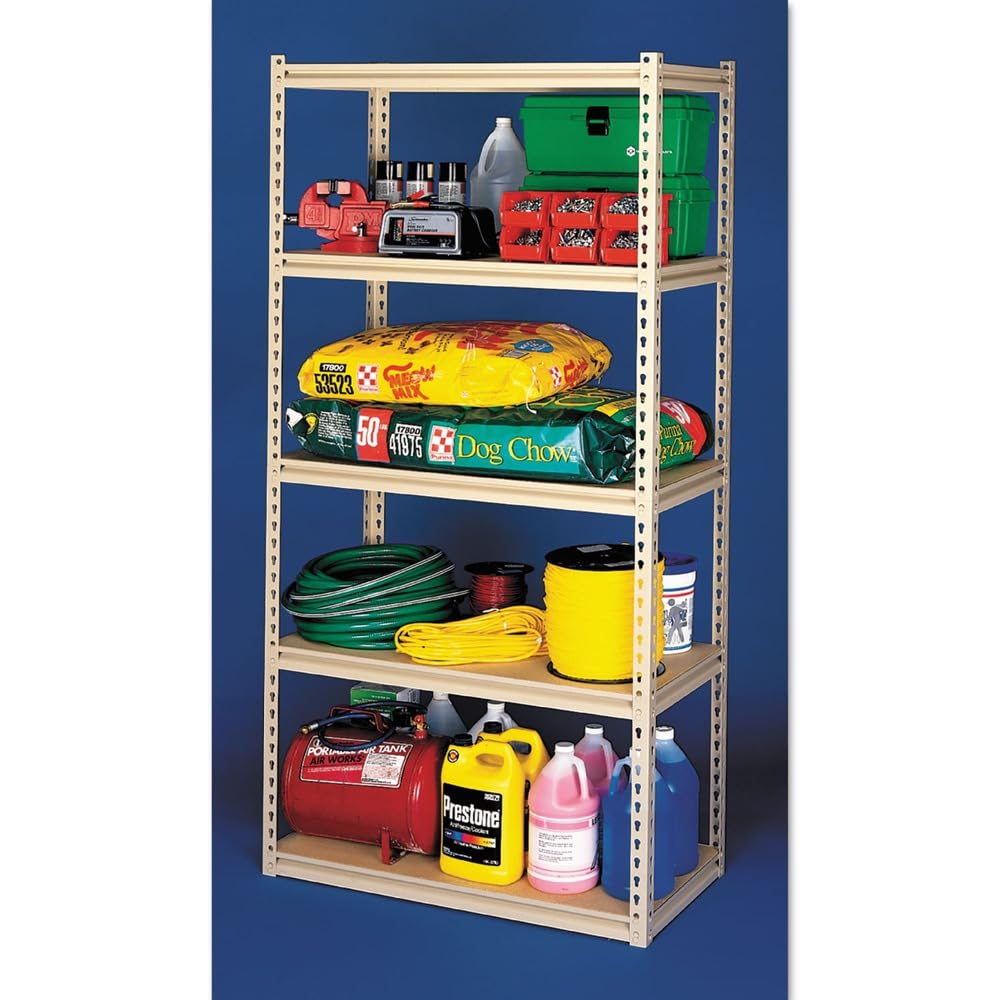 Tennsco LSS361872 Stur-D-Stor Shelving Five-Shelf 36w x 18d x 72h Sand by Sharpie – 36 by 18-1/2 by 73-Inch, Alloy Steel, Sand, Model LSS-361872