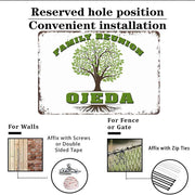 Ojeda Family Reunion Family Tree Aluminum Metal Sign by BGUXIG – Small, Aluminum, LLGQQ-M182220, Model LLGQQ-M182220