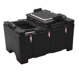 () Top-Load Food Pan Carrier - Camcarrier® 100 Series by Cambro – 18 x 26-3/4 x 15-1/2 inches, Plastic, Black, Model 100MPCHL110