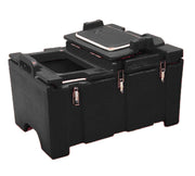 () Top-Load Food Pan Carrier - Camcarrier® 100 Series by Cambro – 18 x 26-3/4 x 15-1/2 inches, Plastic, Black, Model 100MPCHL110