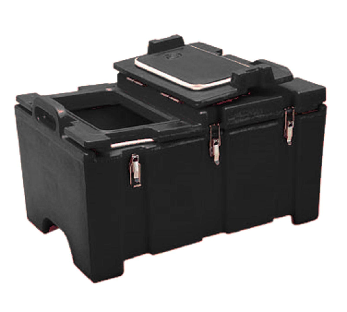 () Top-Load Food Pan Carrier - Camcarrier® 100 Series by Cambro – 18 x 26-3/4 x 15-1/2 inches, Plastic, Black, Model 100MPCHL110