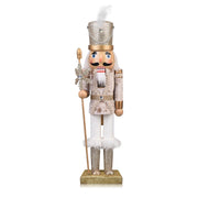 ArlinaL Wooden Nutcracker Figure, 15 Inch Gold Soldier