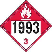 Labelmaster ZT9-1993 UN 1993 Combustible Liquid Hazmat Placard, Tagboard (Pack of 25)