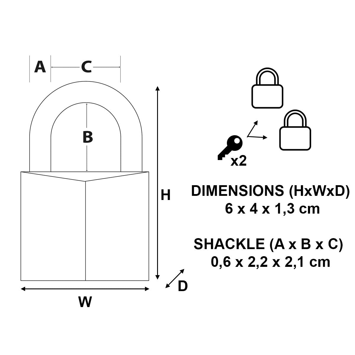 Master Lock 1 / Keyed-Alike / 2 Pack Keyed Padlocks