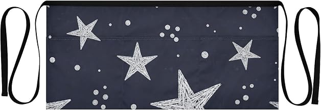 Night Star Waist Apron with 3 Pockets Waiter Server Short Aprons 25.2x11.8 Inch Stain Resistant Apron for Kitchen Garden Restaurant 1 Pack