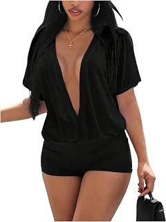Women's Sexy Tops Y2k Deep V Shirts Low Cut Open Back Tops