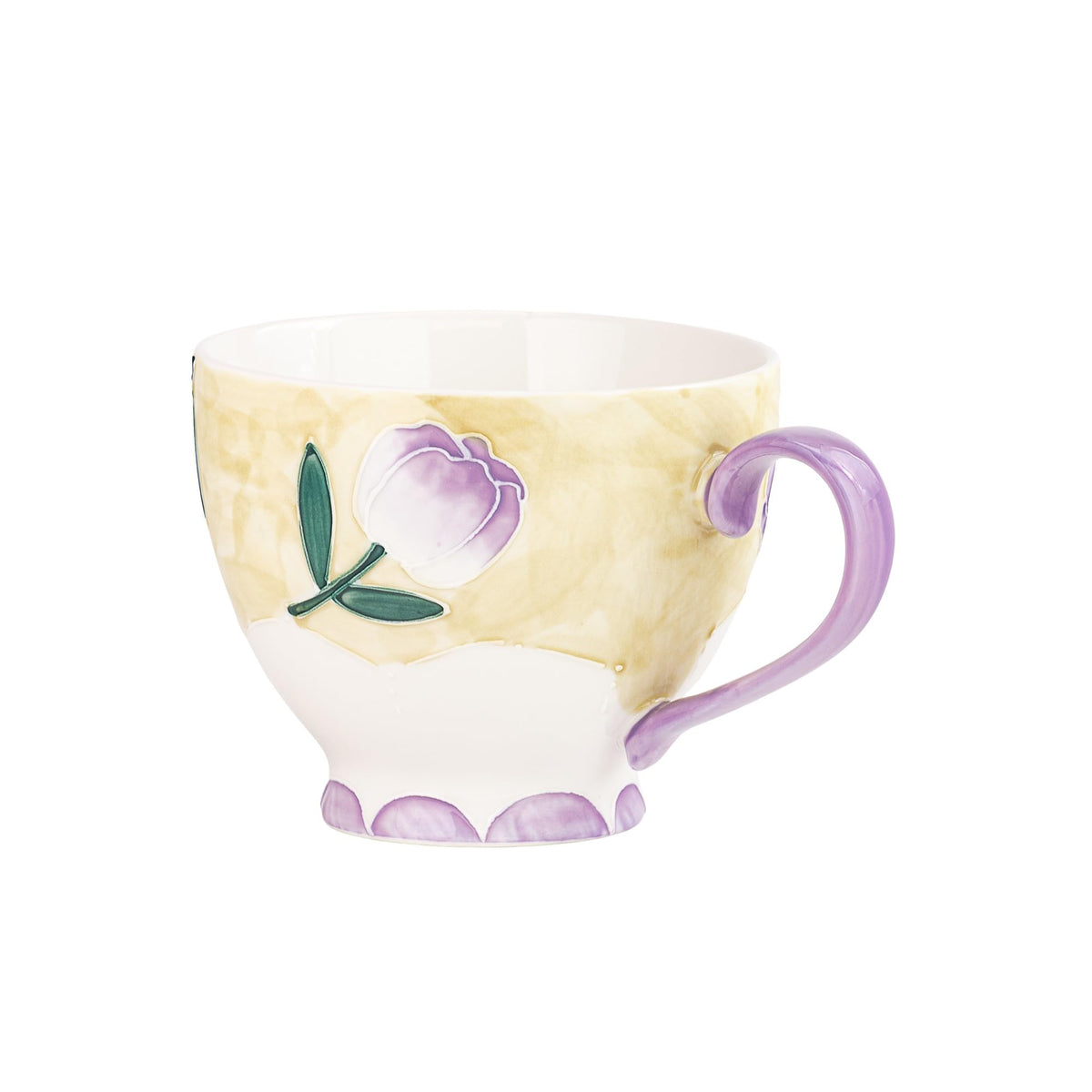 Petaluxe Mug by 10 Strawberry Street – Large, 16.0 fluid_ounces, Bone China, Tulips, Pack of 4