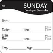 DayMark - 1100537 - DissolveMark 2 in by 2 in Sunday Use By Label