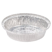8" Round Aluminum Foil Take-Out Pan 50 Pack -Disposable Tin Containers (No Lids) Air Fryer by PACTIV – 8.0 inches, Aluminum, Silver, Model Y55830