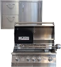 32" Natural Gas Grill - - with Made in USA 32" Door/Drawer Combination Package Deal by Lion Premium Grills – Stainless Steel, Silver, Model L75000