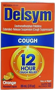 Delsym 12 Hour Cough Suppressant, Orange, 3 Fl Oz (Pack of 3)