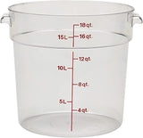 Cambro Food Storage Container (6 Pack) - Round Series - 18 QT (Quart) - Commercial Grade for Food Prep (Clear)