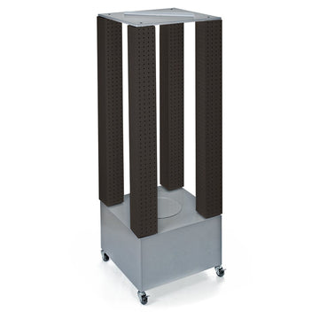 20" W x 64" H x 20" D Multi-Tower Pegboard Floor Display in Solid Black by Azar Displays – Plastic, Black, Model 700228-BLK