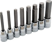 Dynamic 1/2" Drive 8 Piece Long SAE, Hex Socket Set, 1/4" - 3/4"