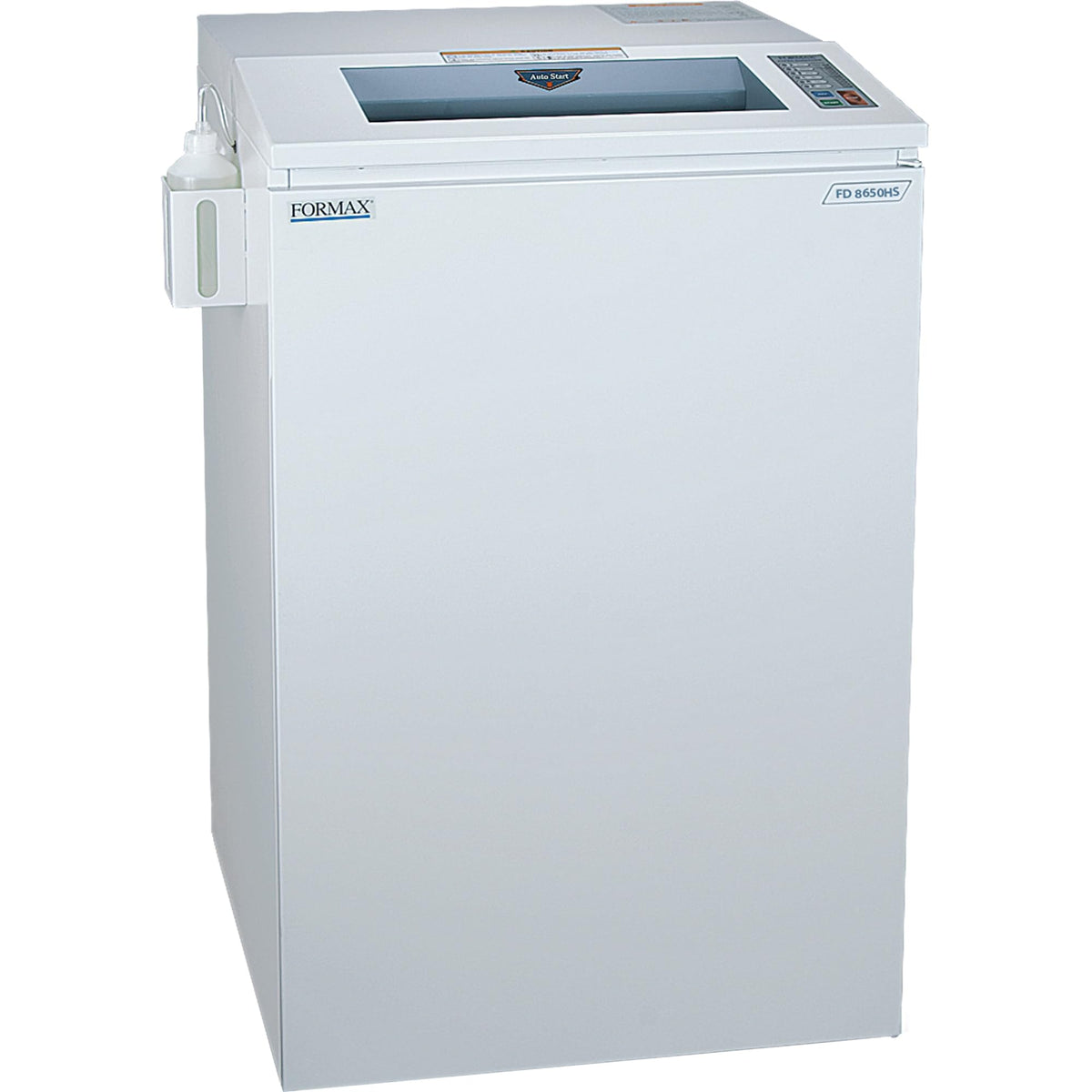 High Security Cross-Cut Paper Shredder with Auto Oiling System by Formax – 53.0 gallons, Metal, White, Model FD 8650HS