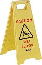 Global Industrial Floor Sign 2 Sided - Caution Wet Floor