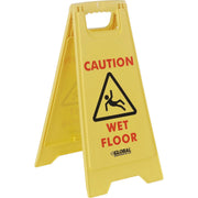 Floor Sign 2 Sided - Caution Wet Floor by Global Industrial – 25"L x 12"W x 1"H, Plastic, Yellow, Model 338*****##*