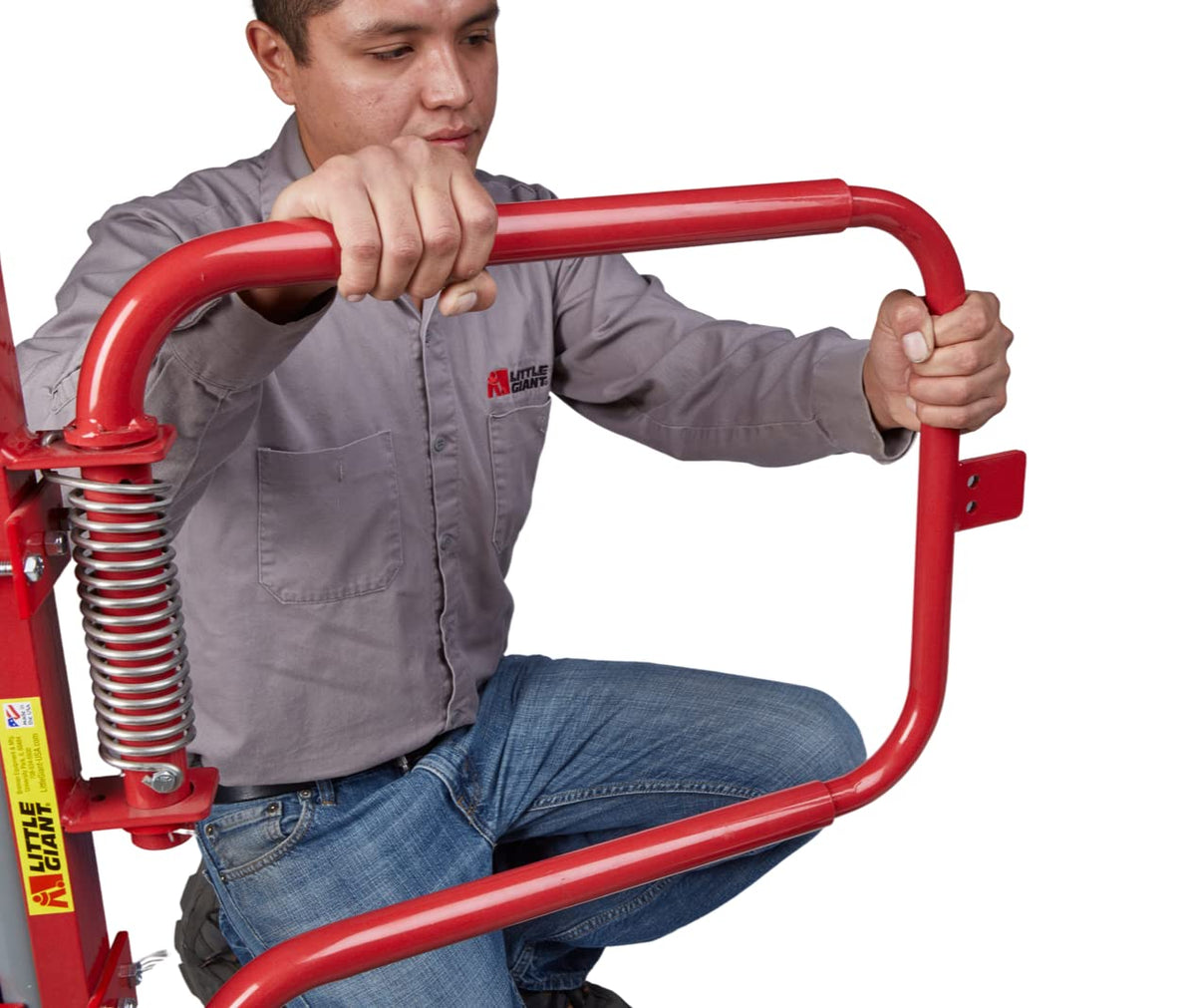Red Adjustable Spring Safety Gate by Little Giant – 24"L x 24"W x 24"H, Alloy Steel, Red, Model SGS-R