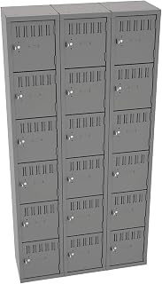 Tennsco Box Locker, Gray, 36in.Wx12in.Dx72in.H