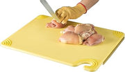 San Jamar Saf-T-Grip Cutting Board with Molded-in Ruler, Plastic Chopping Board for Kitchen, 15" x 20" x 0.5", 6 Count, Yellow
