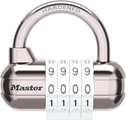 Master Lock Set Your Own Combination Padlock, Gym Locker Locks with Code for Securing Indoor Valuables, White, 1 Pack, 1523WHTEC
