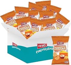 Herr’s Horseradish Cheddar Potato Chips, 6 Oz Bag, Gluten Free, Bold and Tangy (Pack of 12)