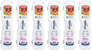Prang Semi-Moist Watercolors 8-Color Oval Pan Set, Pack of 6 | Refillable, Wax-Free Pigments, Mixing Tray in Lid, Size 6 Paintbrush Included