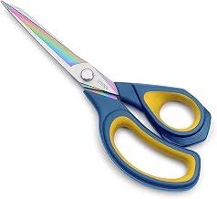 Fabric Scissors 9.5" Titanium Coated Heavy Duty Sewing Shears | Sharp Forged Stainless Steel Edge, Ergonomic Grip, Dressmaking Leather Cutting Craft Supplies