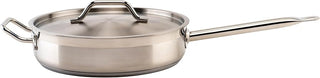 Winco 5 qt Stainless Steel Saute Pan with Cover