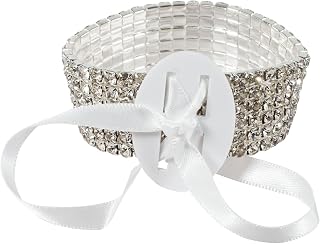Reliant Ribbon Floral Accessories - Graceful Lady Princess Wristlet 6 Rows - 1 Pc, Clear, 7/8 Inch, 1 Piece