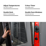 VC5E Series - Full Size Electric Convection Ovens w/Digital Controls (Double Deck by VULCAN – 14.8 cubic_feet, Stainless Steel, Silver, Model VC55ED-208V