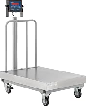 Global Industrial NTEP Mobile Bench Scale with Backrail and LED Display, 1,000 lb x 0.2 lb