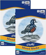 UCREATE Mixed Media Art Paper, Heavyweight, 12" x 18", 60 Sheets Per Pack, 2 Packs