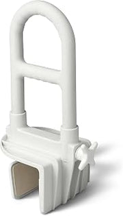 Medline Bilevel Bathtub Grab Bar with Clamp - Secure Bathroom Safety Rail for Elderly and Disabled - 1 Each