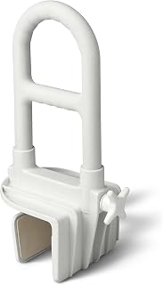 Medline Bilevel Bathtub Grab Bar with Clamp - Secure Bathroom Safety Rail for Elderly and Disabled - 1 Each