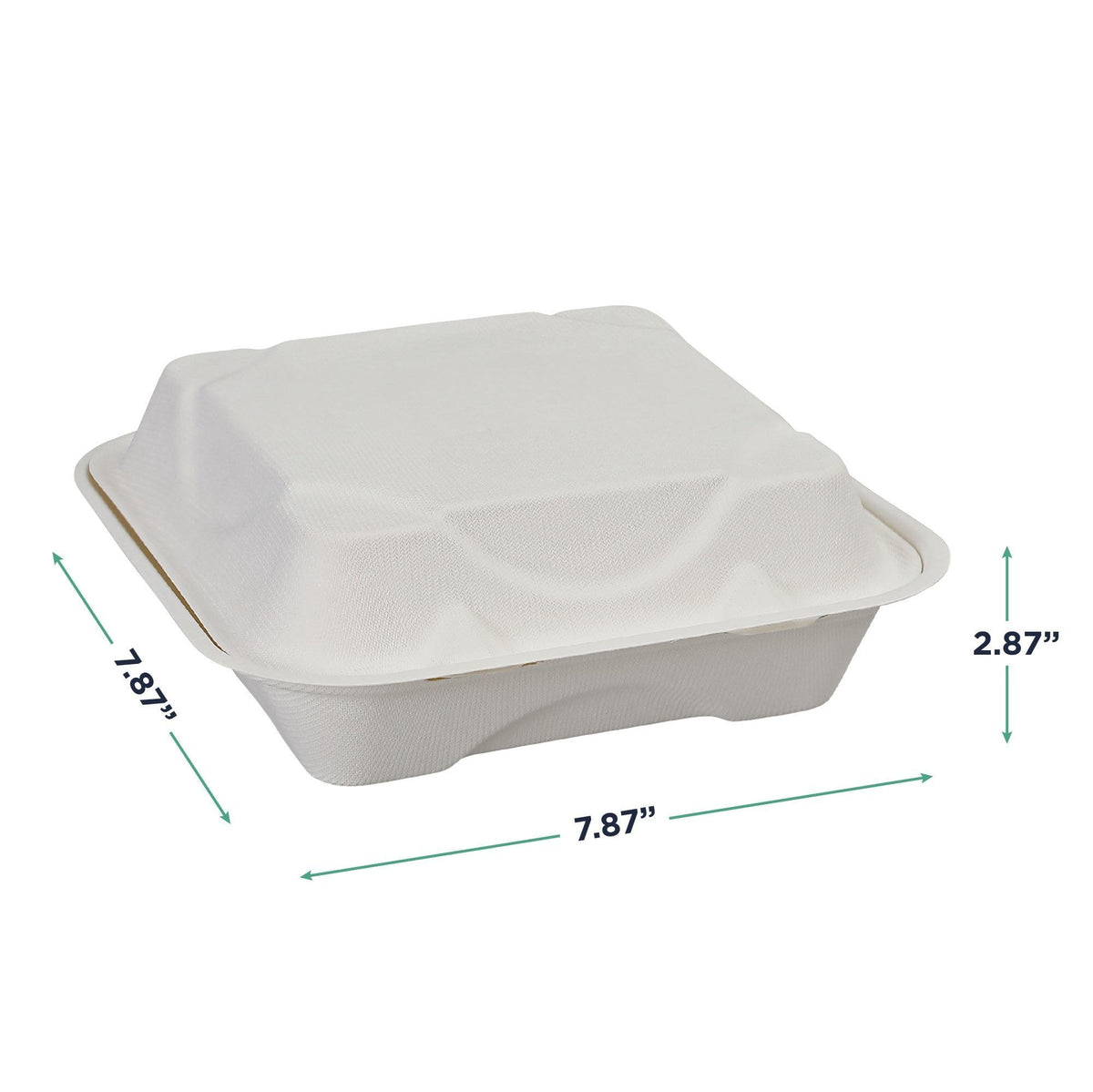 ECO PRODUCTS 8" 3 Compartment / White / Classic Clamshell Take Out Containers