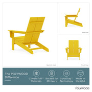 Contemporary Modern Oversized Adirondack Chair in Lemon by Polywood – Plastic, Lemon, Model AD7022LE